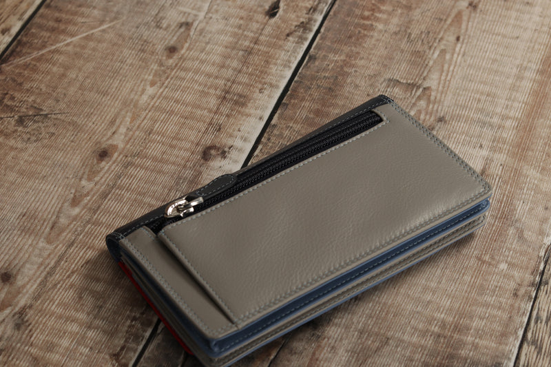 Personalised Engraved Sky Multi Leather Purse