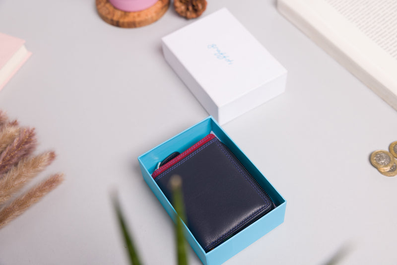 Personalised Engraved Midnight Multi Leather Purse