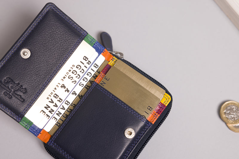 Personalised Engraved Midnight Multi Leather Purse