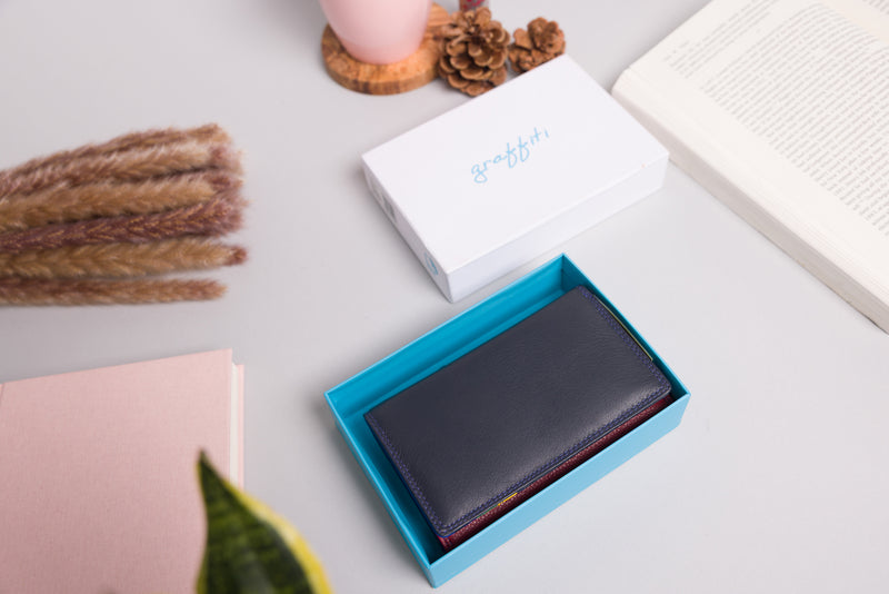 Personalised Engraved Midnight Multi Leather Purse