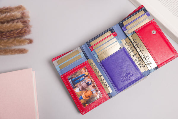 Personalised Engraved Sky Multi Leather Purse