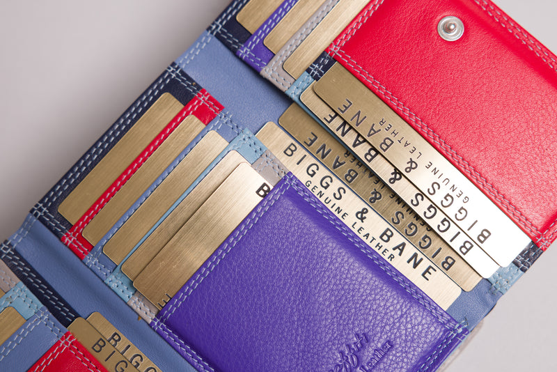 Personalised Engraved Sky Multi Leather Purse
