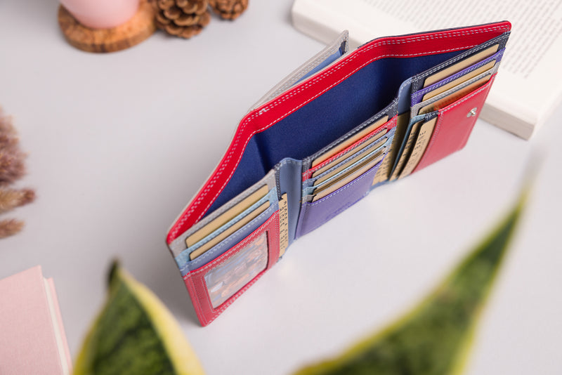 Personalised Engraved Sky Multi Leather Purse