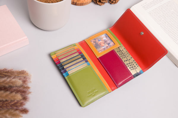 "Personalised women’s leather purse with RFID protection"