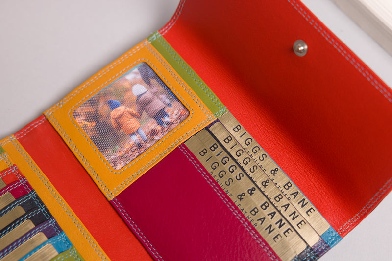Personalised Black Multi Leather Purse – Women’s RFID Long Wallet with Multiple Card Slots