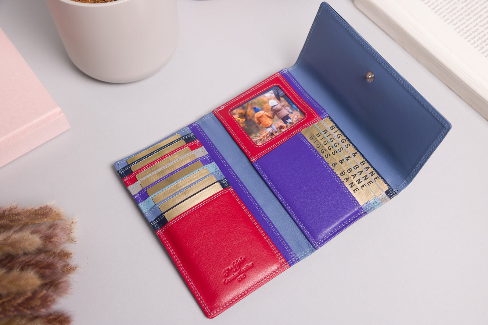Personalised Engraved Sky Multi Leather Purse