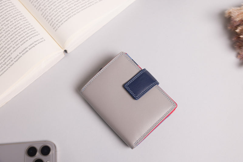 Personalised Engraved Sky Multi Leather Purse