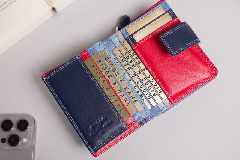 Personalised Engraved Sky Multi Leather Purse