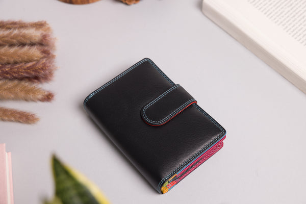 "Personalised women’s leather purse with RFID protection"