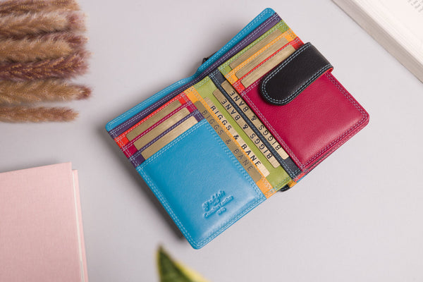"Black multi-tone leather purse"