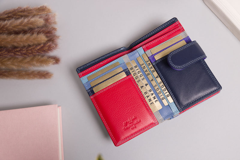 Personalised Engraved Sky Multi Leather Purse