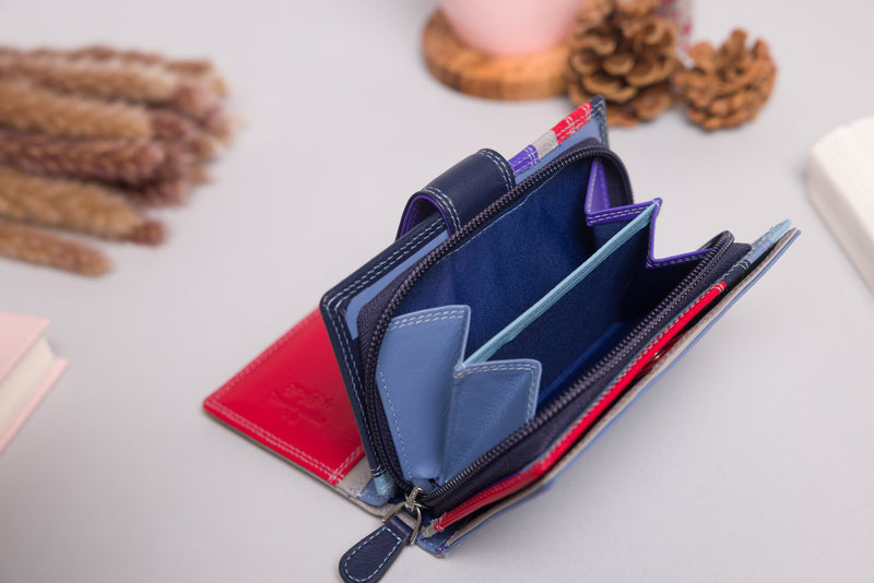 Personalised Engraved Sky Multi Leather Purse