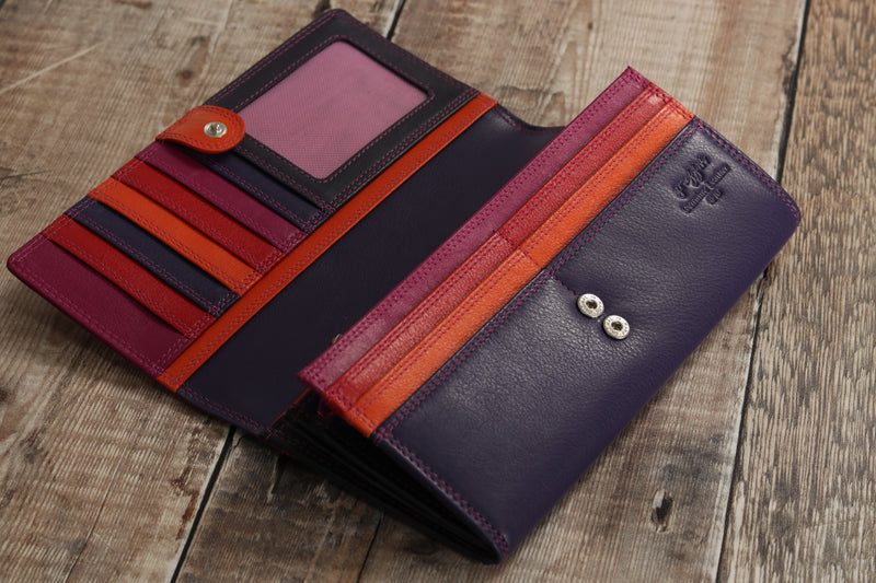 Personalised Engraved China Rose Multi Leather Purse