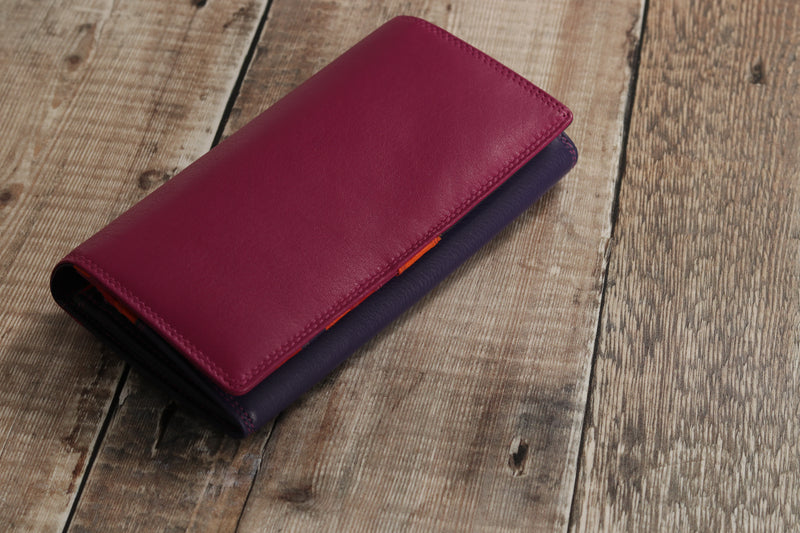 Personalised Engraved China Rose Multi Leather Purse