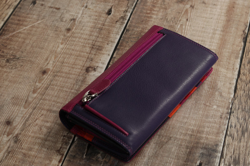 Personalised Engraved China Rose Multi Leather Purse