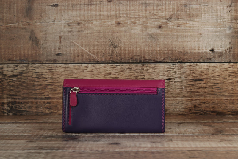 Personalised Engraved China Rose Multi Leather Purse