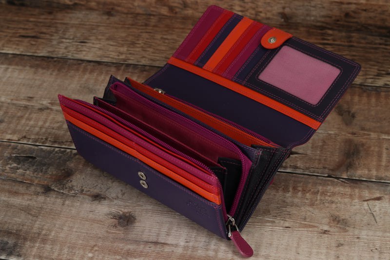 Personalised Engraved China Rose Multi Leather Purse
