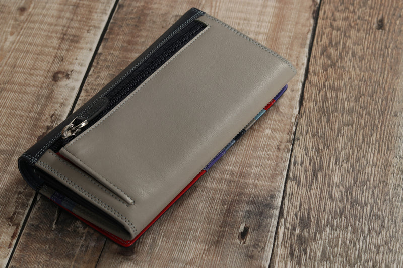 Personalised Engraved Sky Multi Leather Purse