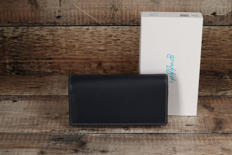 Personalised Engraved Sky Multi Leather Purse