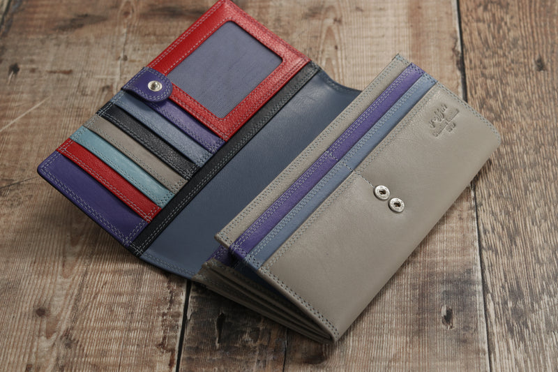 Personalised Engraved Sky Multi Leather Purse