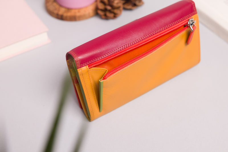Personalised Engraved Large Capacity Red Multi Leather Purse