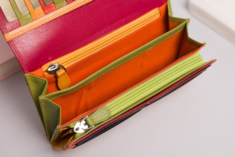 Personalised Engraved Large Capacity Red Multi Leather Purse