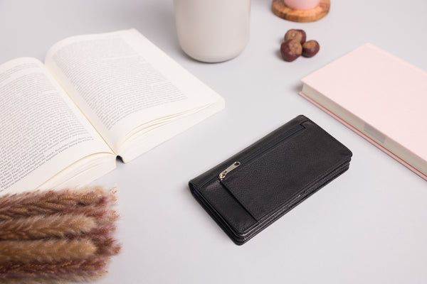 Personalised Engraved Black Multi Leather Purse