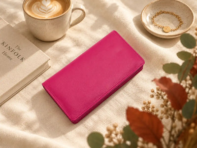 Personalised Pink Leather Purse for Women | RFID Ladies Wallet
