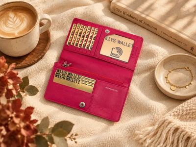 Personalised Pink Leather Purse for Women | RFID Ladies Wallet