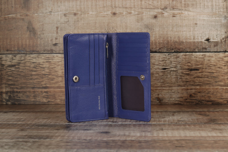 Personalised Engraved Purple Leather Purse