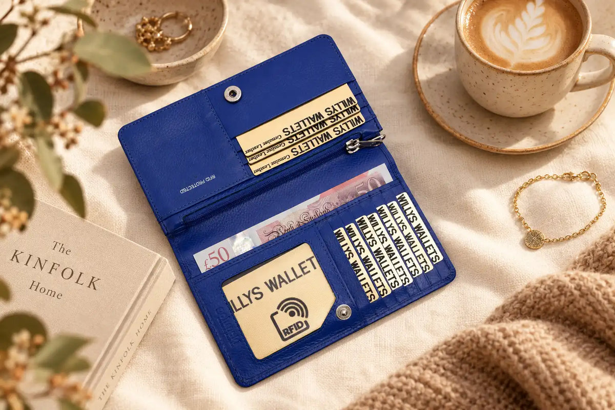 Personalised Purple Leather Purse for Women | RFID Ladies Wallet