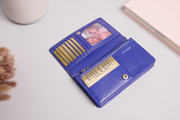 Personalised Engraved Purple Leather Purse