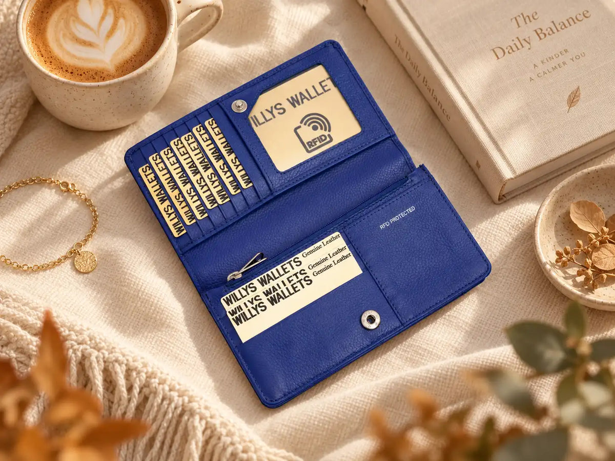 Personalised Purple Leather Purse for Women | RFID Ladies Wallet
