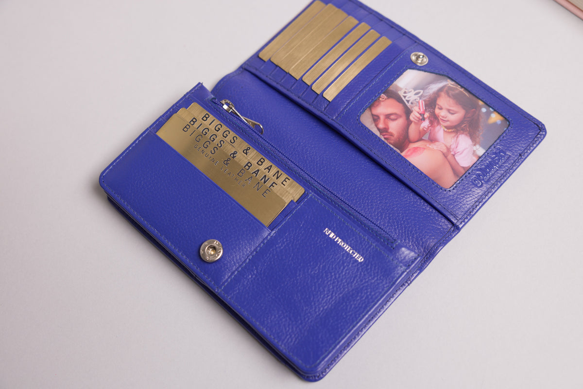 Personalised Purple Leather Purse for Women | RFID Ladies Wallet
