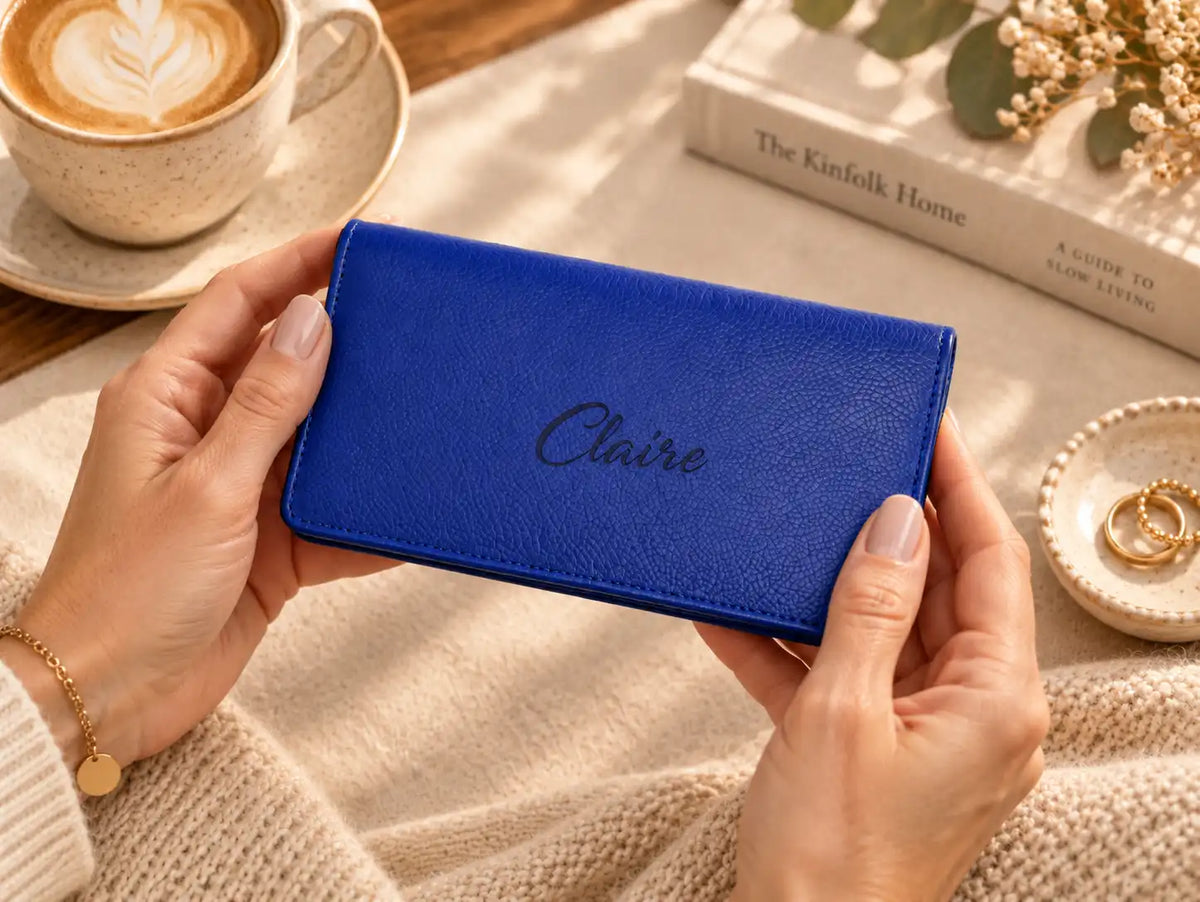 Personalised Purple Leather Purse for Women | RFID Ladies Wallet