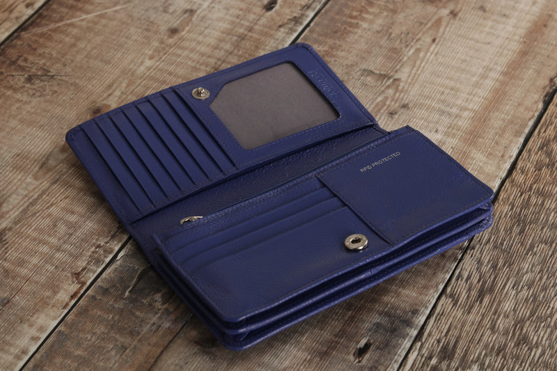 Personalised Engraved Purple Leather Purse