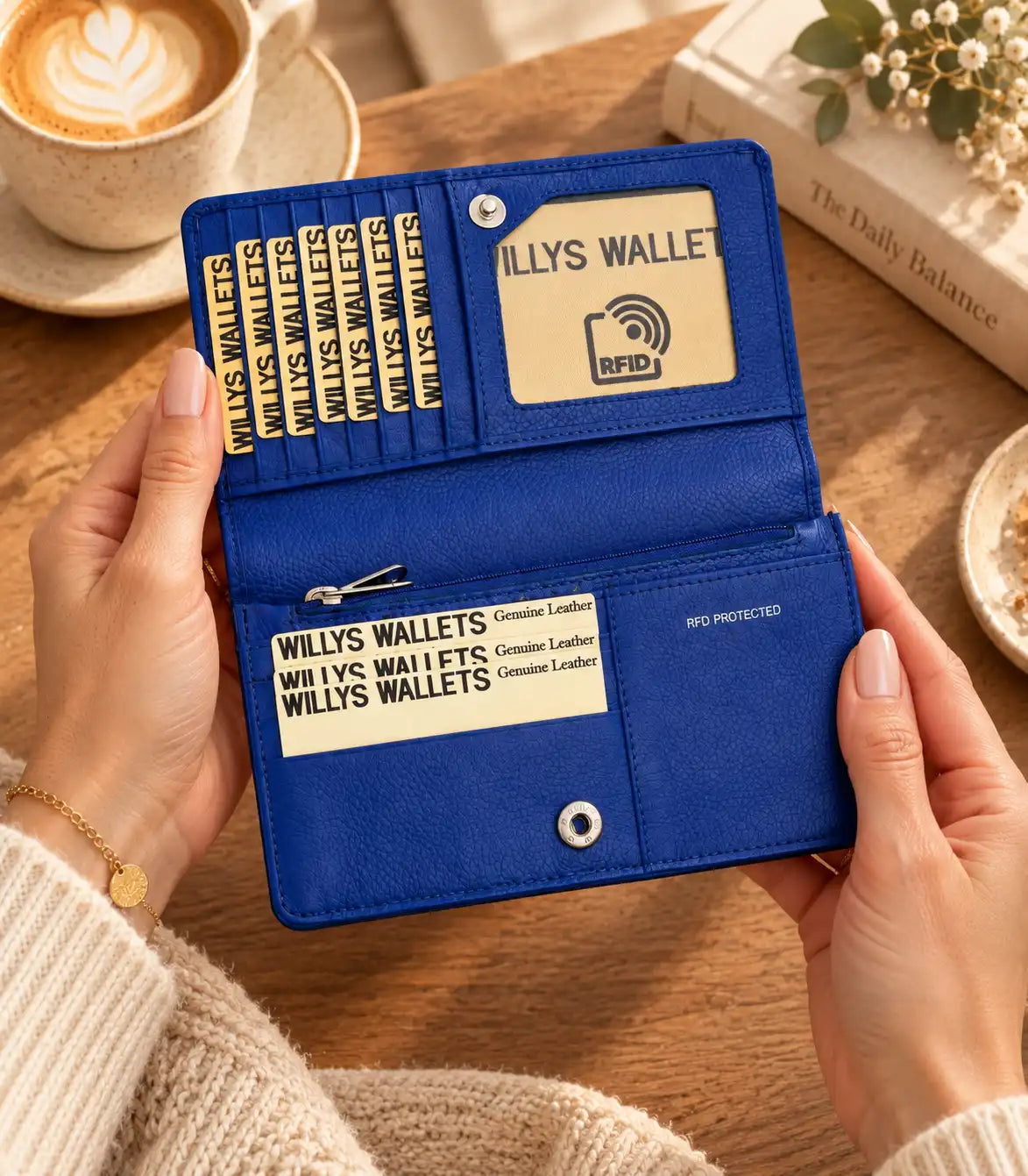 Personalised Purple Leather Purse for Women | RFID Ladies Wallet