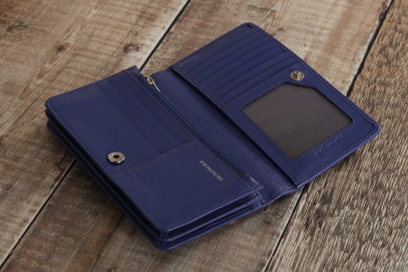 Personalised Engraved Purple Leather Purse