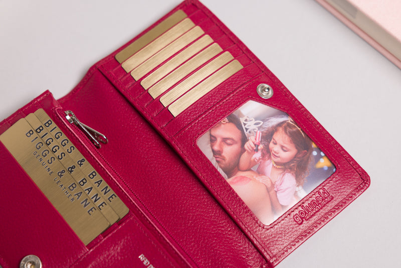 Personalised Engraved Red Leather Purse