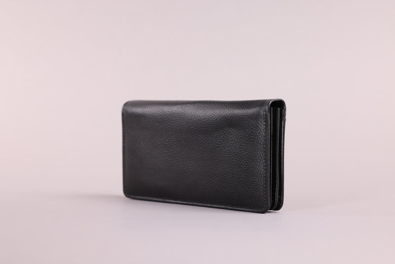 Personalised Engraved Black Leather Purse
