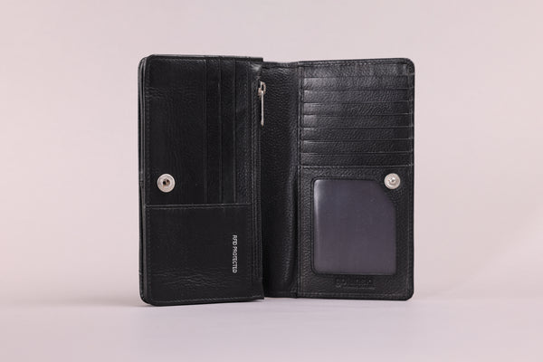 Personalised Engraved Black Leather Purse