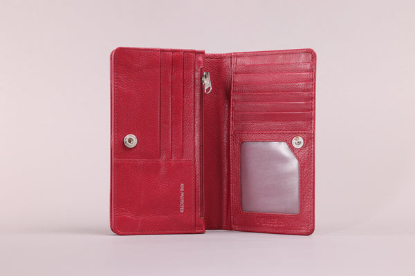 Personalised Engraved Red Leather Purse