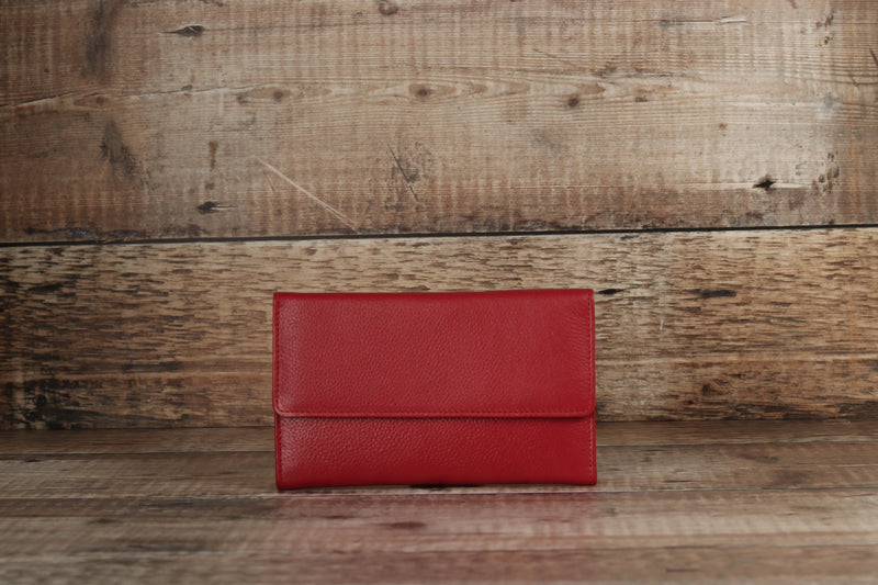 Personalised Engraved Red Leather Purse