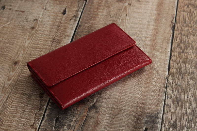 Personalised Engraved Red Leather Purse