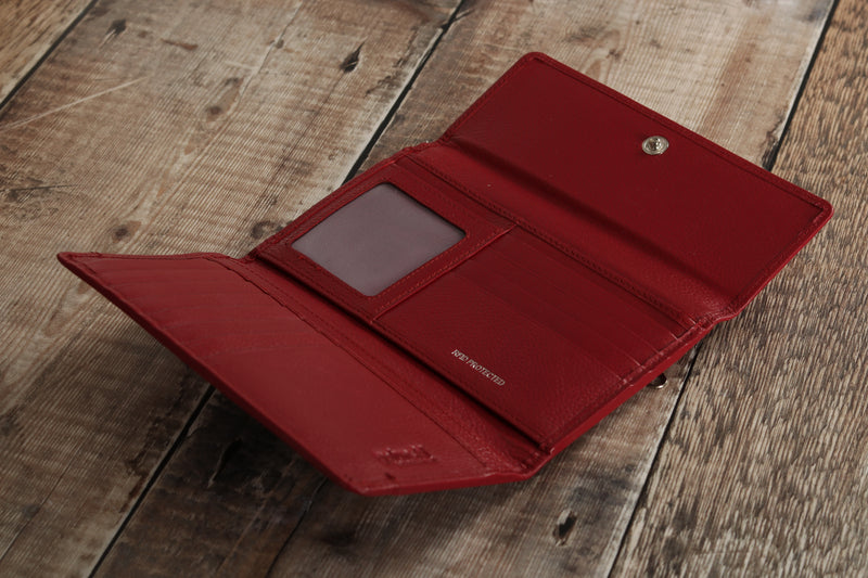 Personalised Engraved Red Leather Purse