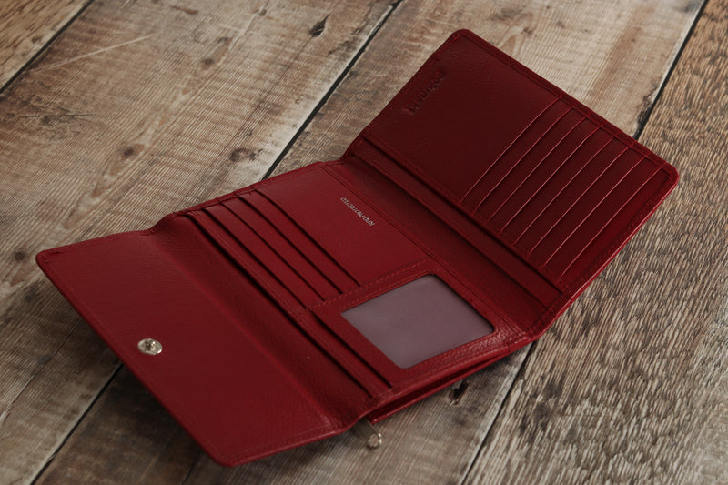 Personalised Engraved Red Leather Purse