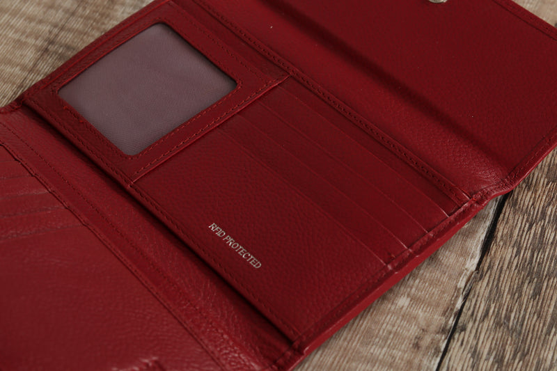 Personalised Engraved Red Leather Purse