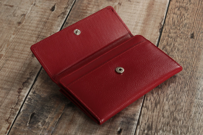 Personalised Engraved Red Leather Purse