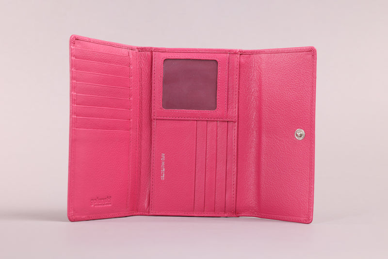 Personalised Engraved Pink Leather Purse