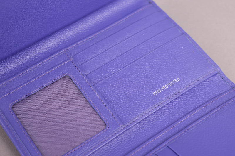 Personalised Engraved Purple Leather Purse
